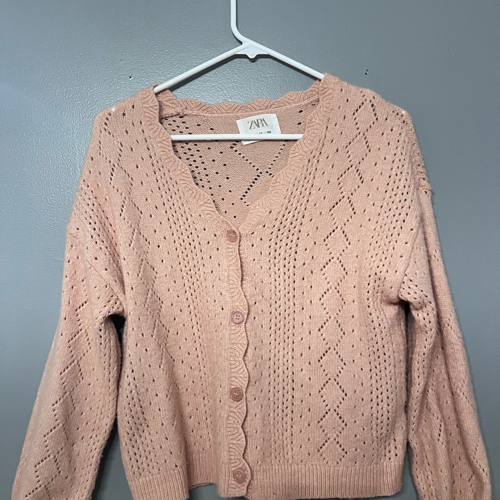 Zara Girls Pink Knit Sweater